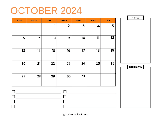 October 2024 Calendar