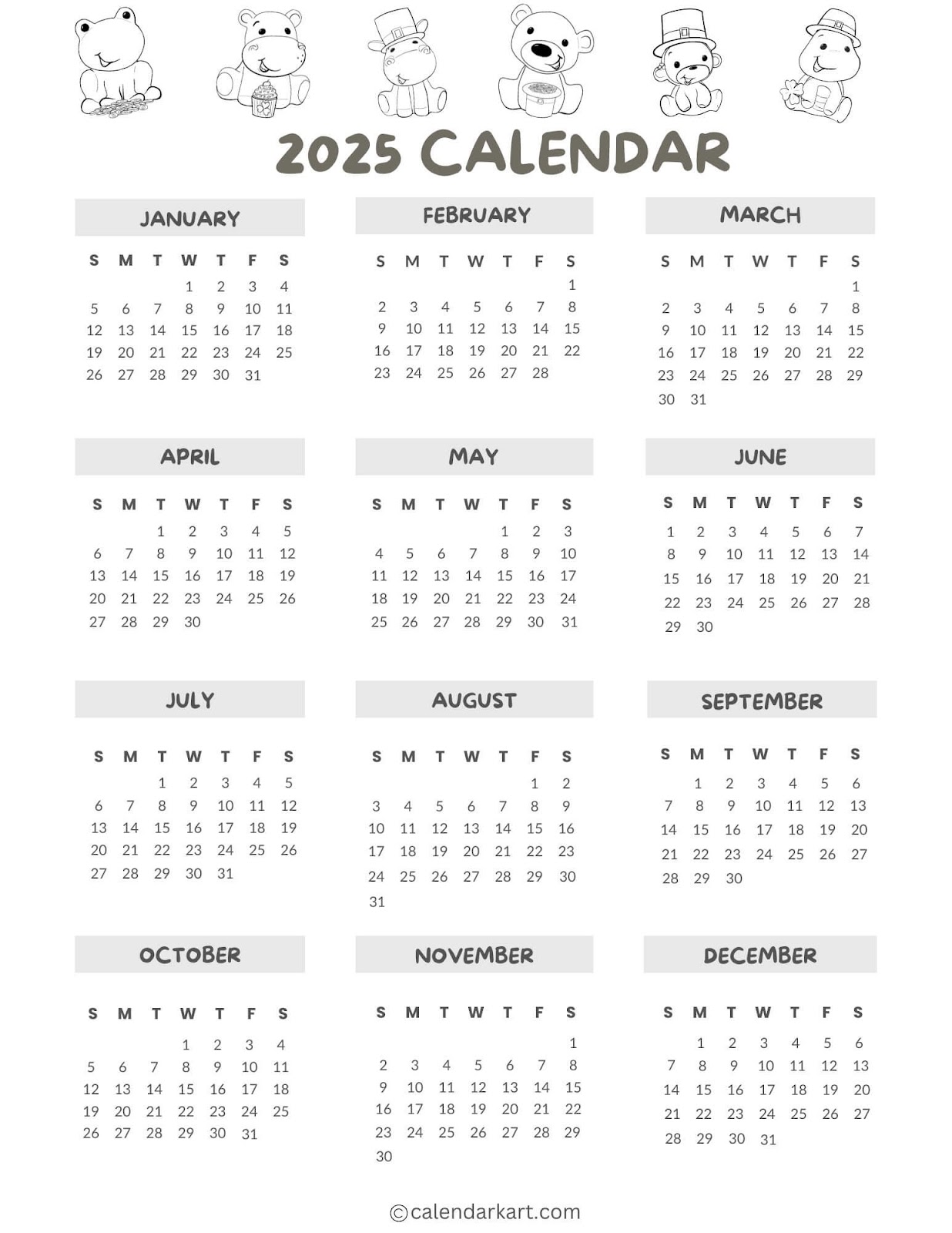 Printable 2025 Calendar 4